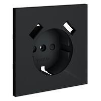 Накладка для розетки с заземлением и защитными шторками, с USB A+A S70 (графит) / Voltum VLS000907