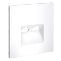 Накладка для розетки компьютерной двойной RJ45+RJ45 кат.6 S70 (белый матовый) / Voltum VLS001402