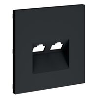 Накладка для розетки компьютерной двойной RJ45+RJ45 кат.6 S70 (графит) / Voltum VLS001407