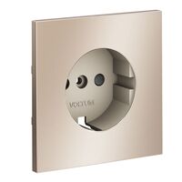 Накладка для розетки с заземлением и защитными шторками S70 Metal (платина) / Voltum VLSM000710