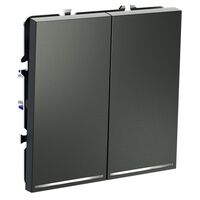 Выключатель двухклавишный с подсветкой S70 (титан) / Voltum VLS020206