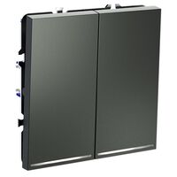 Проходной переключатель двухклавишный с подсветкой S70 (титан) / Voltum VLS020406