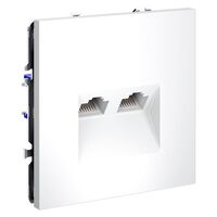 Розетка компьютерная двойная RJ45+RJ45 кат.6 S70 (белый матовый) / Voltum VLS060202