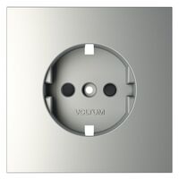 Накладка для розетки с заземлением и защитными шторками S70 (сталь) / Voltum VLS000705