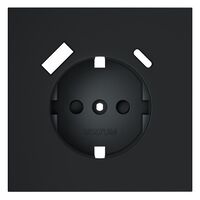 Накладка для розетки с заземлением и защитными шторками, с USB A+C S70 (графит) / Voltum VLS001007