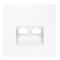 Накладка для розетки компьютерной двойной RJ45+RJ45 кат.6 S70 (белый матовый) / Voltum VLS001402