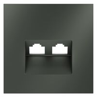 Накладка для розетки компьютерной двойной RJ45+RJ45 кат.6 S70 (титан) / Voltum VLS001406