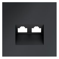 Накладка для розетки компьютерной двойной RJ45+RJ45 кат.6 S70 (графит) / Voltum VLS001407