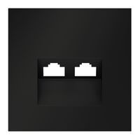 Накладка для розетки компьютерной двойной RJ45+RJ45 кат.6 S70 (черный матовый) / Voltum VLS001408