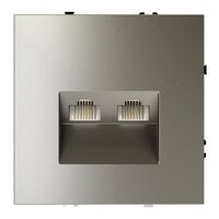 Розетка компьютерная двойная RJ45+RJ45 кат.6 S70 (шелк) / Voltum VLS060204