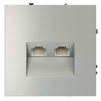 Розетка компьютерная двойная RJ45+RJ45 кат.6 S70 (сталь) / Voltum VLS060205