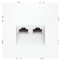 Розетка компьютерная двойная RJ45+RJ45 кат.6 S70 (белый матовый) / Voltum VLS060202
