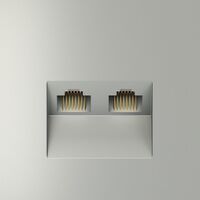 Розетка компьютерная двойная RJ45+RJ45 кат.6 S70 (сталь) / Voltum VLS060205
