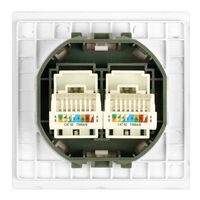 Розетка RJ-45 двойная Мия (белая магнолия) / Stekker RST00-3111-01