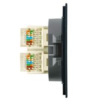Розетка RJ-45 двойная Мия (черный бархат) / Stekker RST00-3111-05