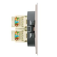 Розетка RJ-45 двойная Мия (пудровый жемчуг) / Stekker RST00-3111-08