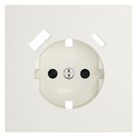 Накладка для розетки с заземлением и защитными шторками, с USB A+C S70 (хлопок) / Voltum VLS001013