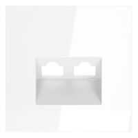 Накладка для розетки компьютерной двойной RJ45+RJ45 кат.6 S70 (белый глянцевый) / Voltum VLS001401