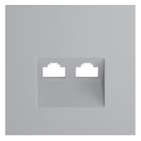 Накладка для розетки компьютерной двойной RJ45+RJ45 кат.6 S70 (серый) / Voltum VLS001416