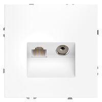 Розетка телевизионная TV+RJ45 кат. 6 S70 (белый матовый) / Voltum VLS060702
