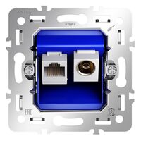 Механизм розетки TV+RJ45 кат. 6, S70 / Voltum VLS0607M