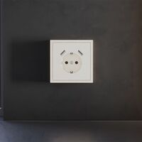 Накладка для розетки с заземлением и защитными шторками, с USB A+A S70 (хлопок) / Voltum VLS000913