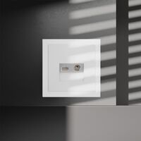 Розетка телевизионная TV+RJ45 кат. 6 S70 (белый матовый) / Voltum VLS060702