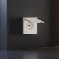 Накладка для розетки с заземлением, защитными шторками и крышкой S70 (хлопок) / Voltum VLS000813