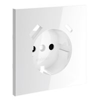 Накладка для розетки с заземлением и защитными шторками, с USB A+C S70 (белый глянцевый) / Voltum VLS001001