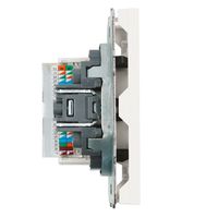 Розетка компьютерная RJ-45 двойная Эмили (белый фарфор) / Stekker RST00-5111-01