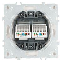 Розетка компьютерная RJ-45 двойная Эмили (белый фарфор) / Stekker RST00-5111-01