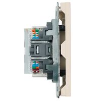 Розетка RJ-45 двойная Эмили (кашемир) / Stekker RST00-5111-08