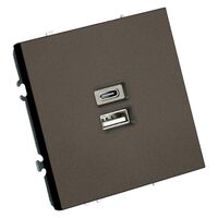 Розетка USB тип A+C Эмили (антрацит) / Stekker RST10-5115-08