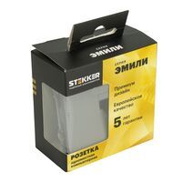 Розетка компьютерная RJ-45 Эмили (платиново-серый) / Stekker RST00-5117-10