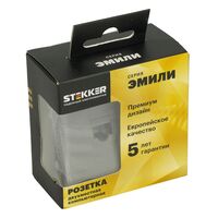 Розетка компьютерная RJ-45 двойная Эмили (платиново-серый) / Stekker RST00-5111-10