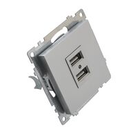 Розетка USB тип A Катрин (серебро) / Stekker GLS10-7115-03