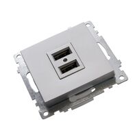 Розетка USB тип A Катрин (серебро) / Stekker GLS10-7115-03