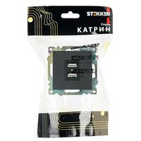 Розетка USB тип A Катрин (черный) / Stekker GLS10-7115-05