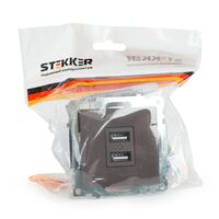Розетка USB тип A Катрин (шоколад) / Stekker GLS10-7115-04