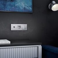 Розетка с заземлением, шторками и USBх2 (серебряный) / W1171506