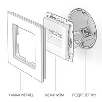 Розетка двойная Ethernet RJ-45 (черный матовый) / W1182208