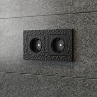 Розетка с заземлением (черный, Hammer) / W1271008