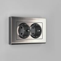 Рамка для двойной розетки (глянцевый никель, Metallic) / W0081602