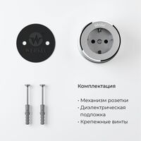 Розетка с заземлением Vintage (серебро матовый/хром) / W5871054