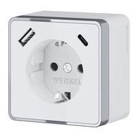 Розетка с заземлением, шторками и USB тип A+C Gallant (белый) / W5071701