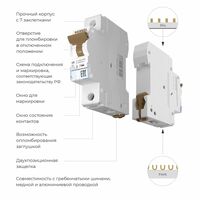 Автоматический выключатель 1P 6 A C 4,5 kА / W901P064