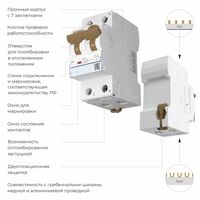 Дифференциальный автомат 1P+N 16 A 30 mА 6 kА C A / Werkel W922P166