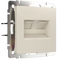 Розетка двойная Ethernet RJ-45 (айвори матовый) / W1181162