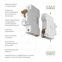 Автоматический выключатель 1P 25 A C 4,5 kА / W901P254