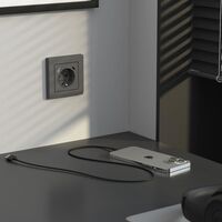 Розетка с заземлением, шторками и USB тип A+C (графит матовый) / W1171764
